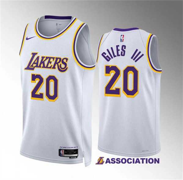 Men%27s Los Angeles Lakers #20 Harry Giles Iii White Association Edition Stitched Basketball Jersey Dzhi->los angeles lakers->NBA Jersey
